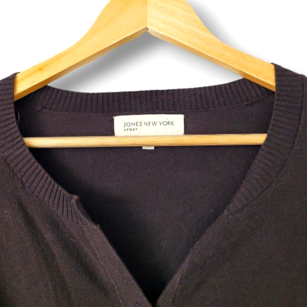 Jones New York Sport Deep Macha 3/4 Sleeve Cardigan, M - Picture 3 of 4